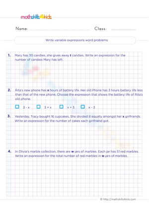 Write variable expressions