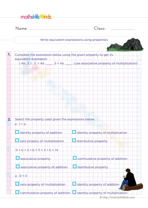 Write equivalent expressions using properties