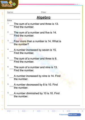 Solve Algebra Number Problems