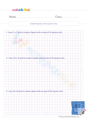 Create figures with a given area