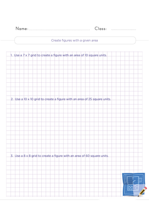 Essential Area Drawing Worksheet | Grade 3 Math Practice