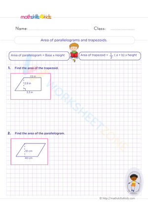 Area of parallelograms and trapezoids