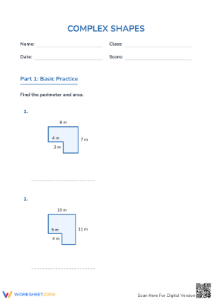 Grade 4-6 Area & Perimeter — Printable No-Prep Worksheet