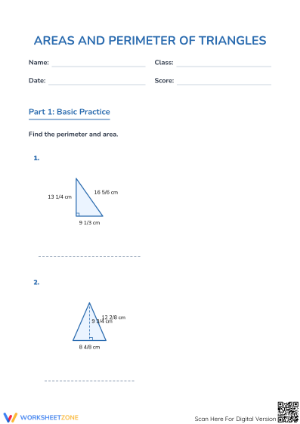 Grade 4 Area & Perimeter — Printable No-Prep Worksheet