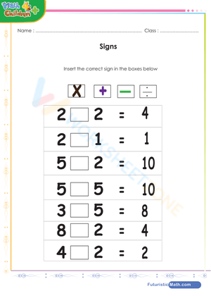 Find signs to make equations balance