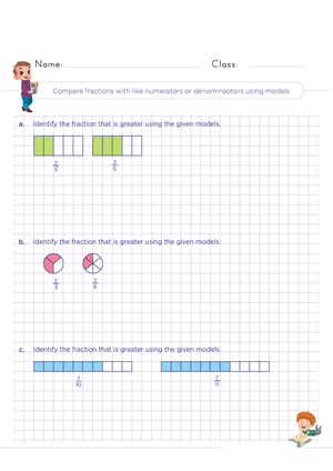 Compare Fractions Practice Worksheet