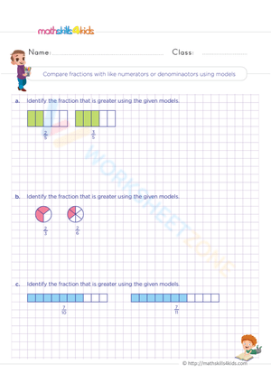 Compare Fractions Practice Worksheet