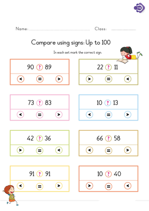 Grade 2 Number Comparison — Printable No-Prep Worksheet