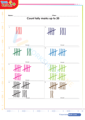 Counting tally marks up to 20