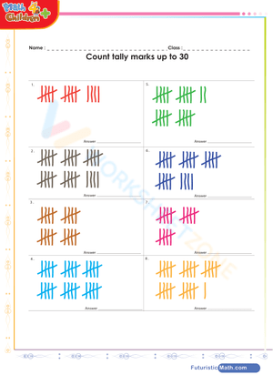 Counting tally marks up to 30