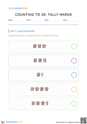 Printable Tally Marks Worksheet | Grade 1 Math