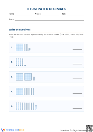 Printable Decimals Worksheet | Grade 4 Math
