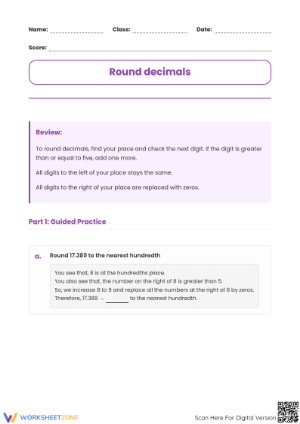 Rounding Decimals Worksheet | Essential Grade 5 Math