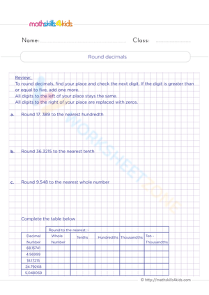 Round decimals