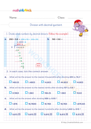 Division with decimal quotient