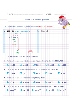 Essential Decimal Division Worksheet | Grade 5 Math