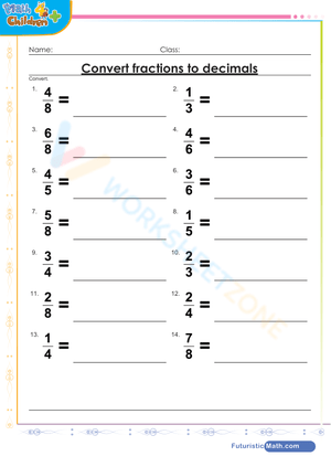 Fractions converted to decimals