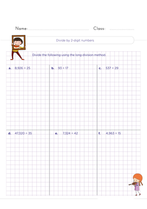 Grade 5 Division — Printable No-Prep Worksheet