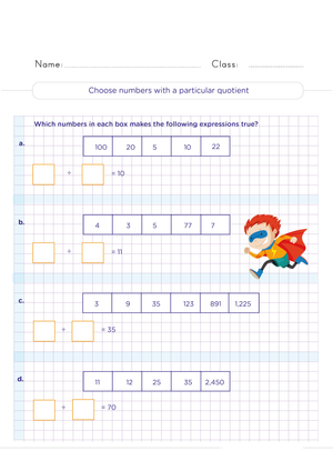 Grade 4 Division — Printable No-Prep Worksheet