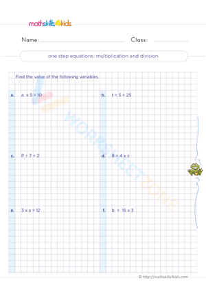 One step equations: multiplication and division
