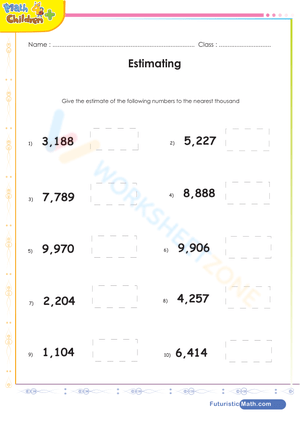 Estimation of numbers to nearest thousand