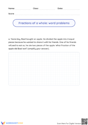 Grade 5 Fractions — Printable No-Prep Word Problems