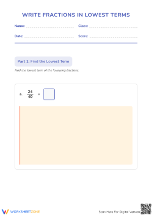 Simplifying Fractions Worksheet | Grade 4 Essential Math