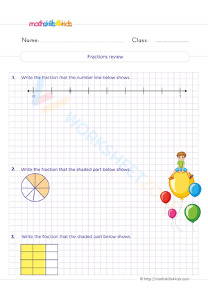 Printable Fractions Worksheet | Grade 3 Math