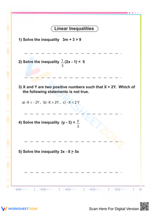 Linear Inequalities with Practice Problems for Students