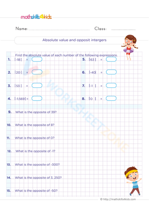 Absolute value and opposite intergers