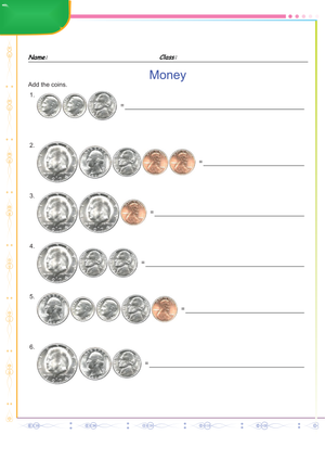 Grade 2 Money — Printable No-Prep Worksheet