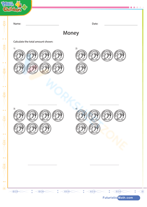 Grade 2 Money — Printable No-Prep Dime Worksheet