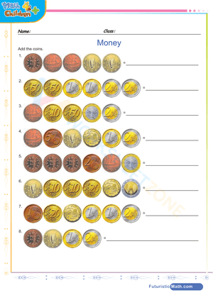 Grade 2 Money — Printable No-Prep Worksheet