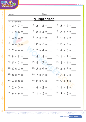 Basic Multiplication Worksheet for Math Skills