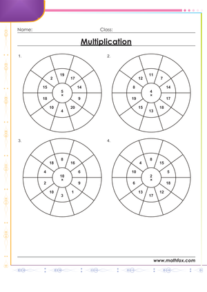 Multiplication Circle Drill Worksheet for Fluency