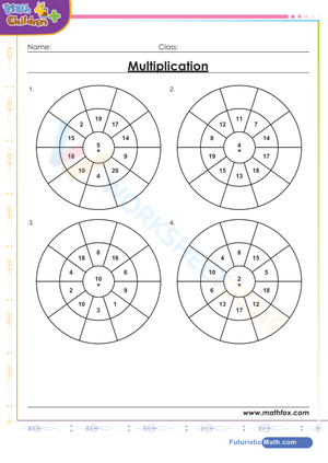 Multiplication Circle Drill Worksheet for Fluency