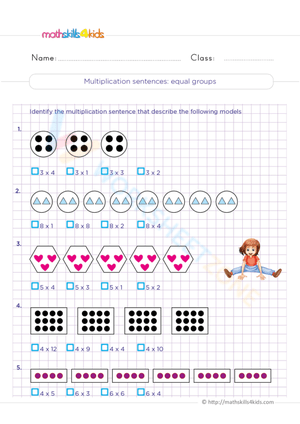Multiplication sentences: equal groups