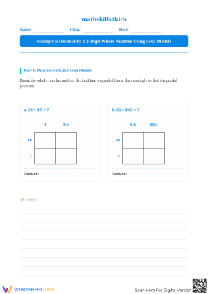 Decimal Multiplication Worksheet | Printable Grade 5 Math