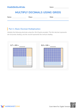 Grade 5 Decimal Multiplication — Printable No-Prep Worksheet