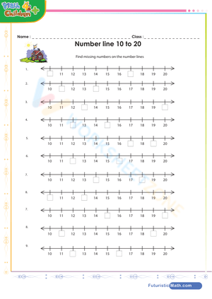 Number line 10 to 20