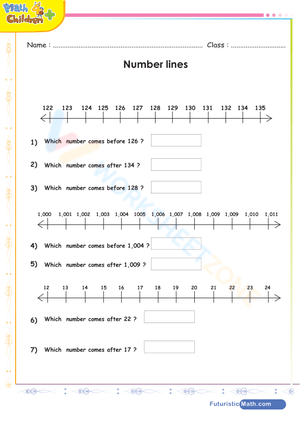 Number lines up to 1000