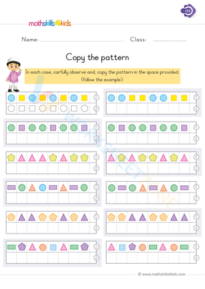 Copy the Patterns Worksheet for Creative Skills