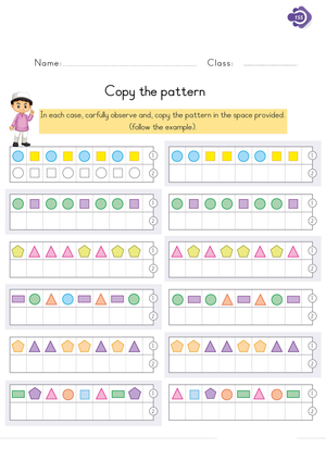 Copy the Patterns Worksheet for Creative Skills
