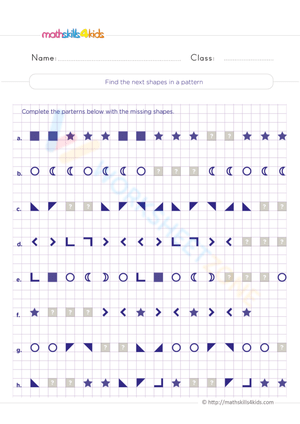Find the next shapes in a pattern
