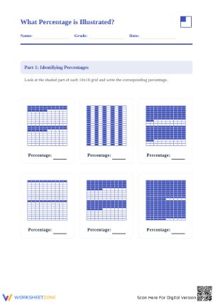 Essential Visualizing Percentages Worksheet | Grade 6 Math