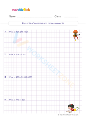 Percents of numbers and money amounts