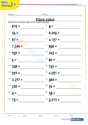 Place values from ten to thousands