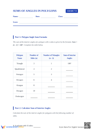 Grade 7 Polygon Angles — Printable No-Prep Worksheet
