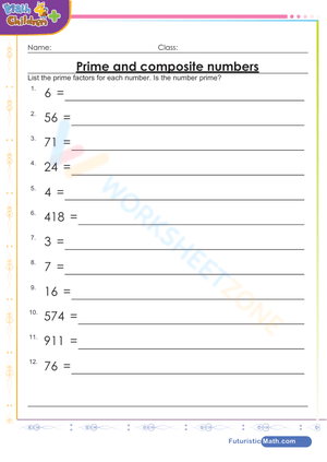 Identify Prime Numbers Worksheet for Math