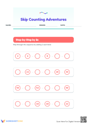 Grade 2 Skip Counting — Printable No-Prep Worksheet